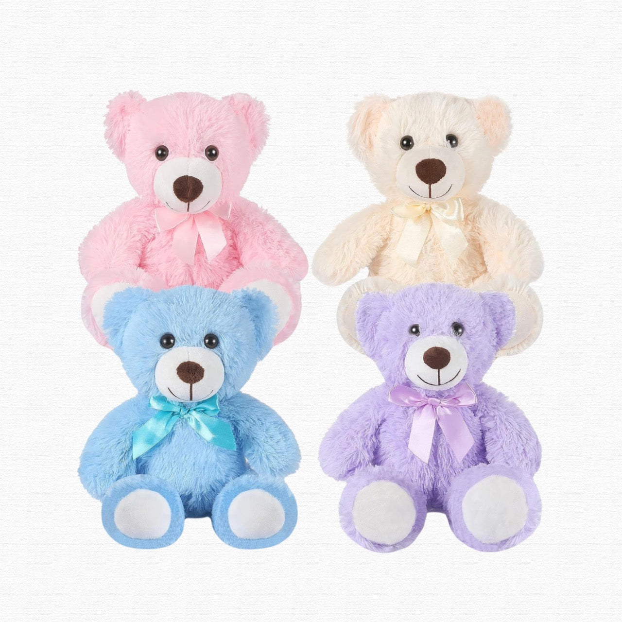 Pink and blue plush teddy bear - New Baby Bear by Historic Dade City