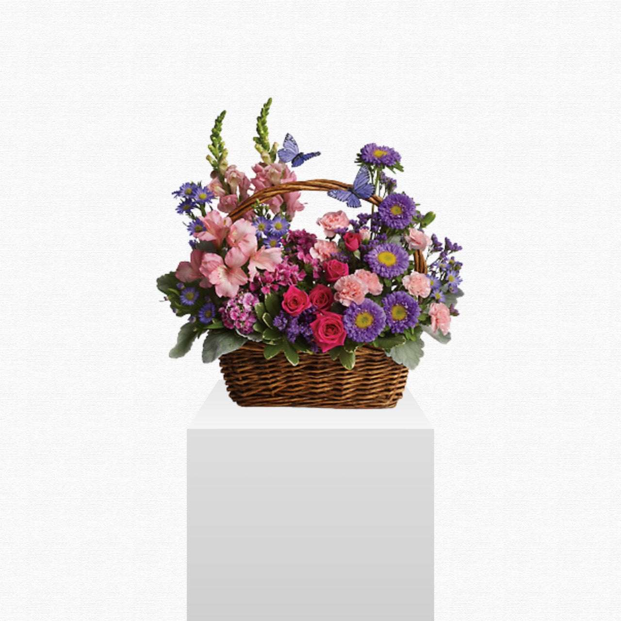 Pastel purple and pink basket arrangement - Country Basket by Historic Dade City Florist