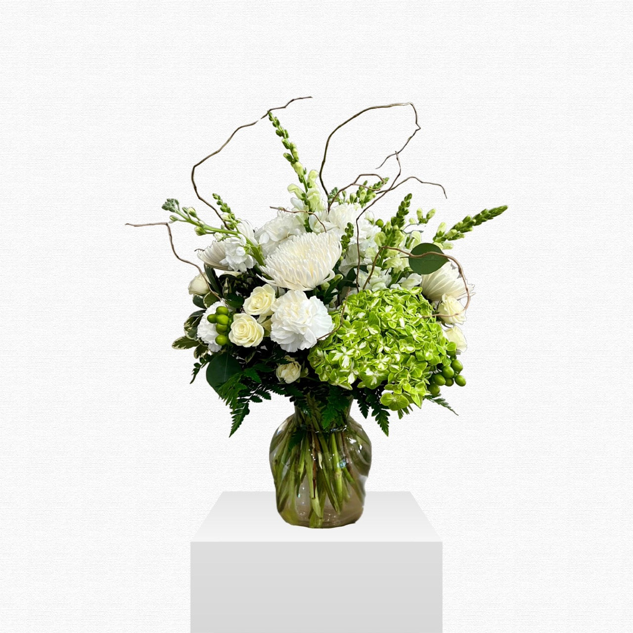 White and green tropical arrangement - Greenhouse Botanica by Historic Dade City Florist
