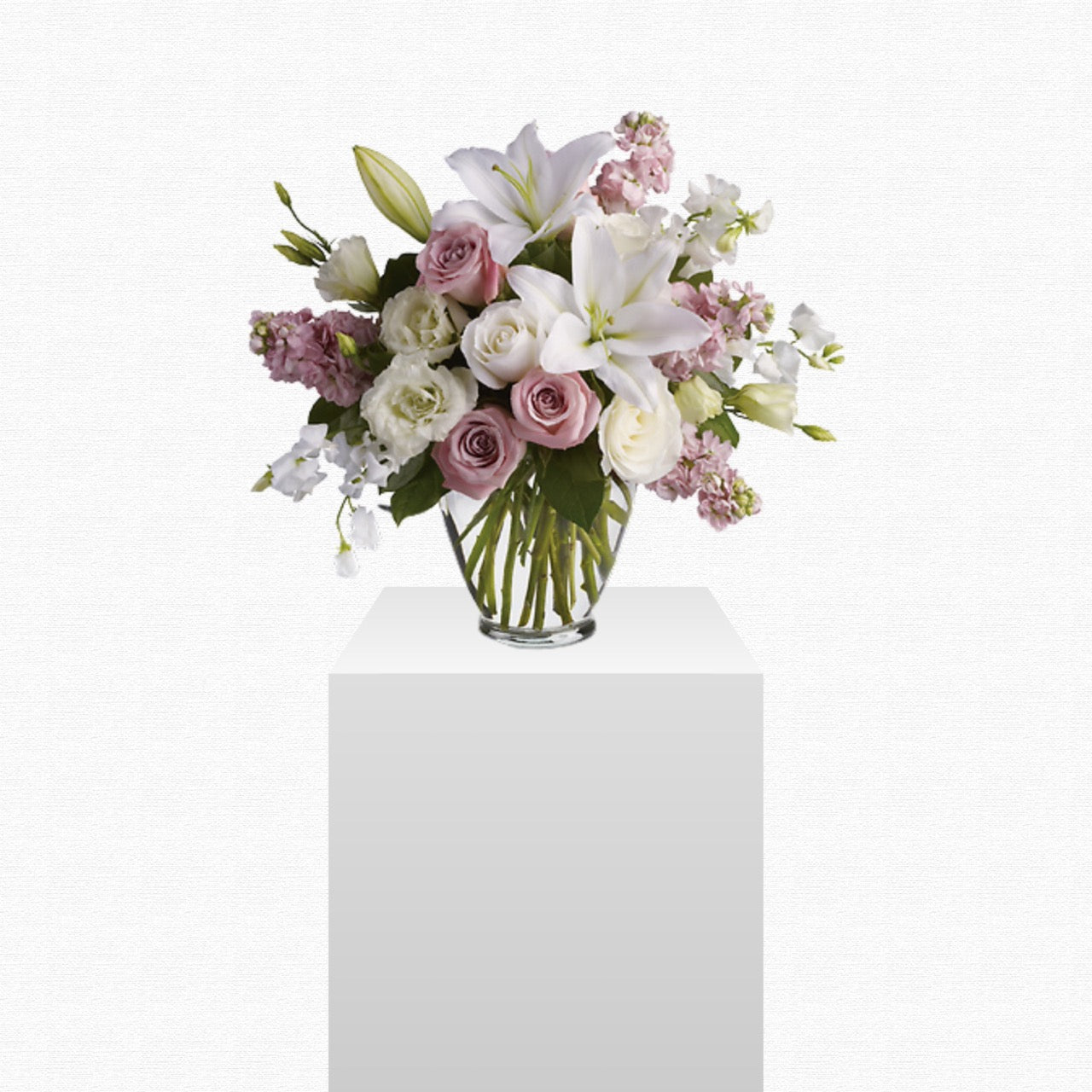 Pink and white romantic flower arrangement by Historic Dade City Florist