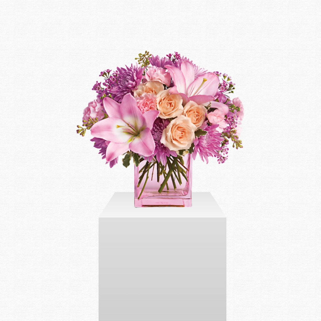 Pink and peach pastel flower arrangement - Pretty in Pink by Historic Dade City Florist